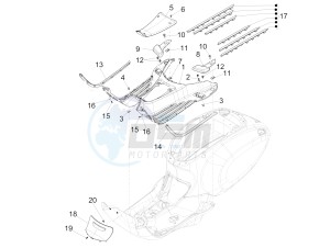 PRIMAVERA 150 4T 3V IE NOABS E3 (NAFTA) drawing Central cover - Footrests