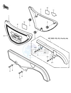 KZ 1000 P [POLICE 1000] (P1-P5) [POLICE 1000] drawing SIDE COVERS_CHAIN COVER