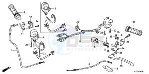 CBR125RSD CBR125RS UK - (E) drawing HANDLE LEVER/SWITCH/CABLE