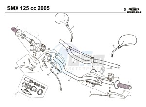 SMX-125-4T-BLUE drawing HANDLEBAR - CONTROLS