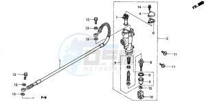 CR125R drawing REAR BRAKE MASTER CYLINDER