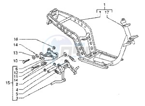 Zip 50 SP Euro 2 drawing Chassis - Central stand