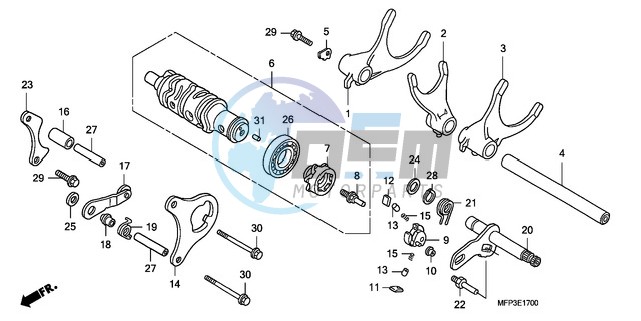 GEARSHIFT DRUM/GEARSHIFT FORK