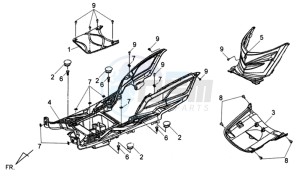 JET 4 R50 drawing FOOTREST / FRAME COWLING