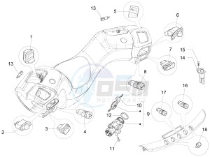 MP3 500 LT E4 Sport - Business (EMEA) drawing Selectors - Switches - Buttons