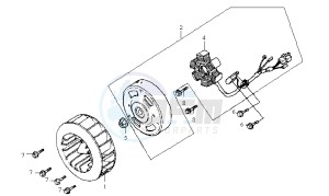 SHARK 50 drawing FLYWHEEL WITH MAGNETO / FAN