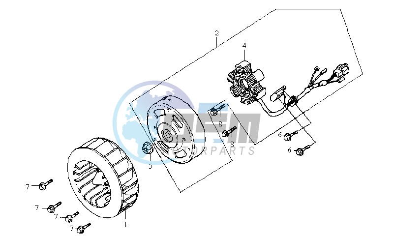 FLYWHEEL WITH MAGNETO / FAN