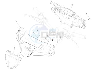 LIBERTY 125 4T E4 POSTE (EMEA) drawing Handlebars coverages