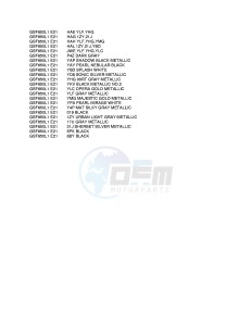 GSF650 (E21) Bandit drawing * COLOR CHART *