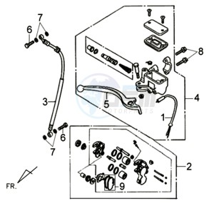 ORBIT II 50 drawing BRAKE CALIPER FOR / BRAKE LEVER CPL