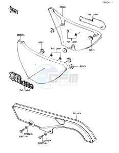 KZ 1100 B [GPZ) (B1-B2) [GPZ) drawing SIDE COVERS_CHAIN COVER