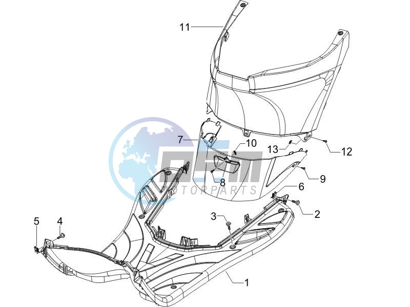 Central cover - Footrests