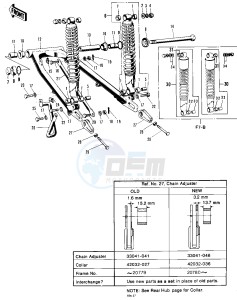 F7 (-A) 175 drawing SWING ARM_SHOCK ABSORBERS -- 71-73 F7_F7-A_F7-B- -