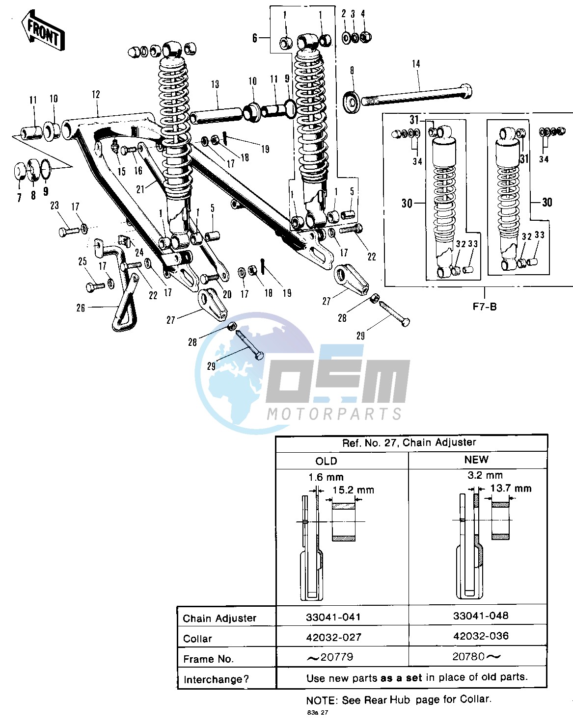 SWING ARM_SHOCK ABSORBERS -- 71-73 F7_F7-A_F7-B- -