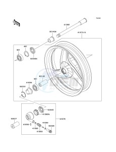 EX 500 D [NINJA 500R] (D6F-D9F) D6F drawing FRONT WHEEL