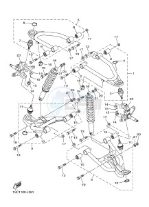 YFM300 RAPTOR 300 (1SC1) drawing FRONT SUSPENSION & WHEEL