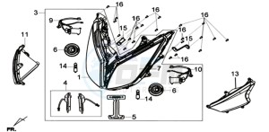 GTS 125I EURO4 LONG VISOR L7 drawing HEAD LAMP CPL.