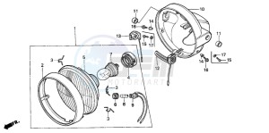 CM125C drawing HEADLIGHT (E/ED/F/SD/SW)