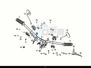 FIDDLE IV 50 (XG05W1-EU) (E5) (M1-M3) drawing CABLE - SWITCH - HANDLE LEVER