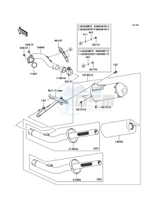 KX250F KX250T6F EU drawing Muffler(s)