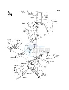 KFX700 KSV700ABF EU drawing Front Fender(s)