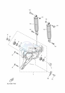 YP125RA XMAX 125 TECH MAX (BL26) drawing REAR ARM & SUSPENSION