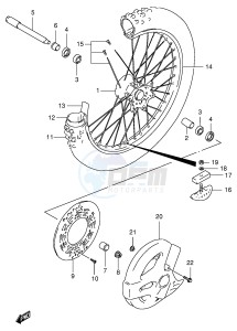 RM125 (E2) drawing FRONT WHEEL (MODEL T)