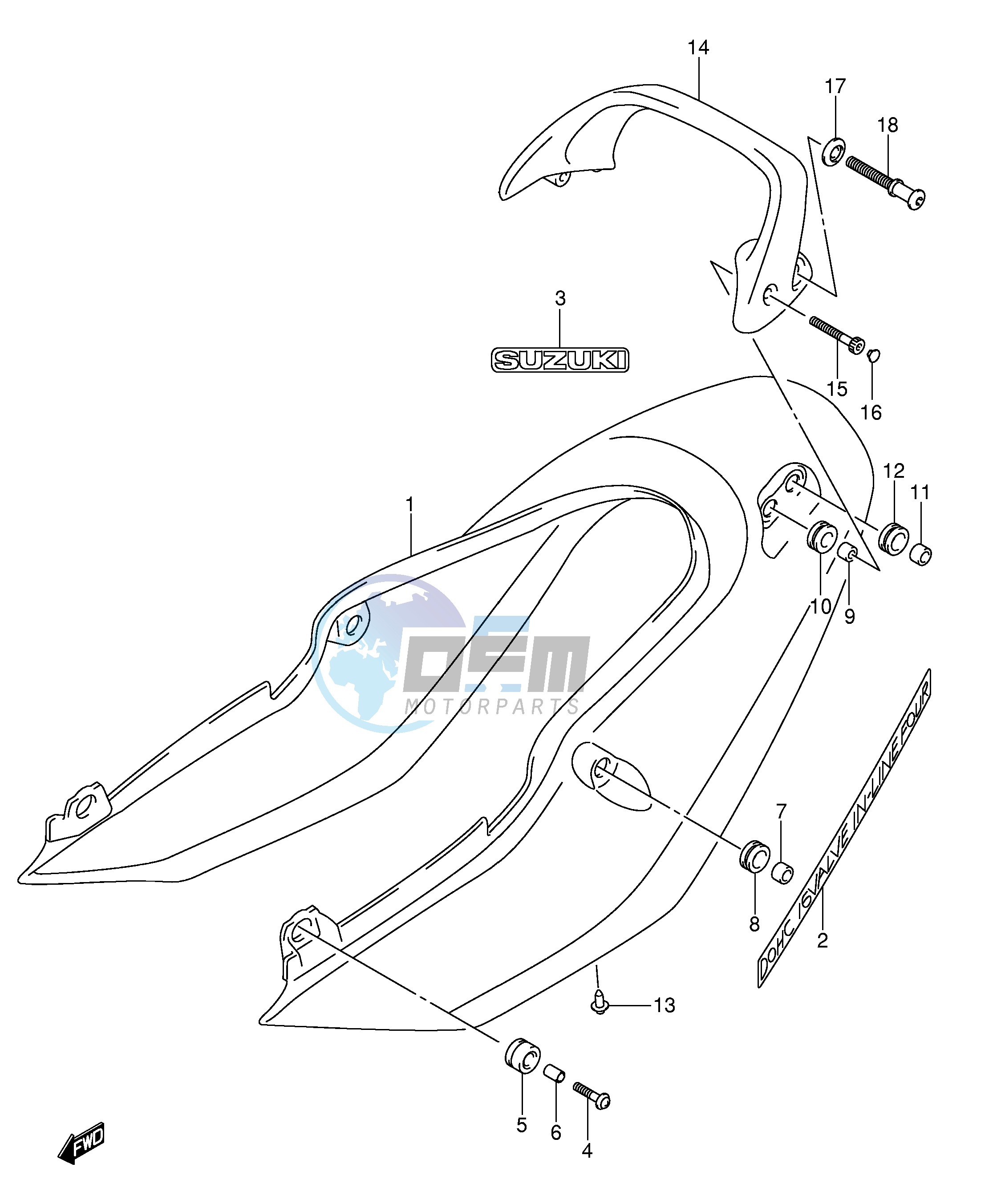 SEAT TAIL COVER (GSF1200SK3)