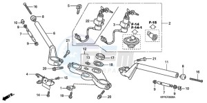 CBR125RWA UK - (E / WH) drawing HANDLE PIPE/TOP BRIDGE