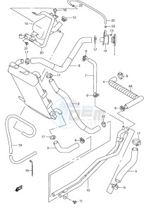 AN250 (E2) Burgman drawing RADIATOR HOSE