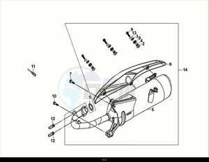 JET4 RX 125 (XE12W4-EU) (E5) (M1) drawing EXHAUST MUFFLER