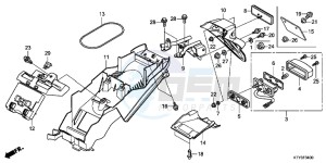 CBR125RD CBR125R E drawing REAR FENDER