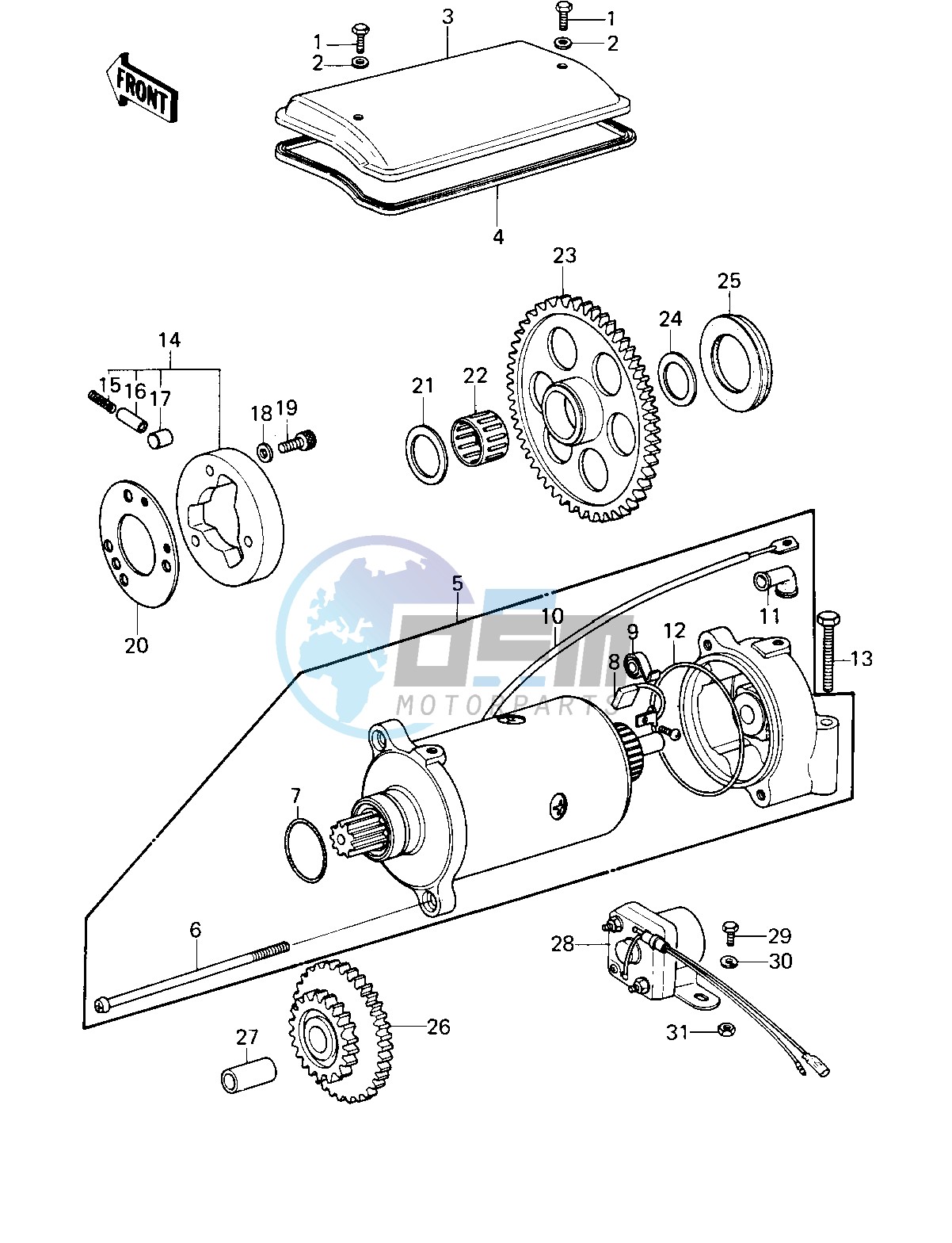 STARTER MOTOR_STARTER CLUTCH -- 79-80 B3_B4- -