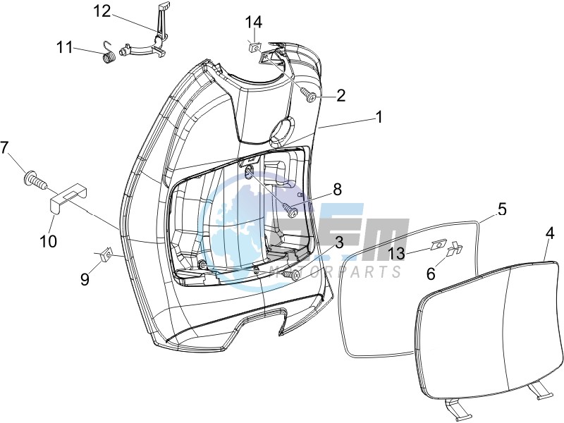 Front glovebox - Knee-guard panel