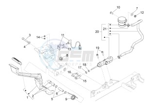 California 1400 Corazzieri 1380 drawing Rear master cylinder