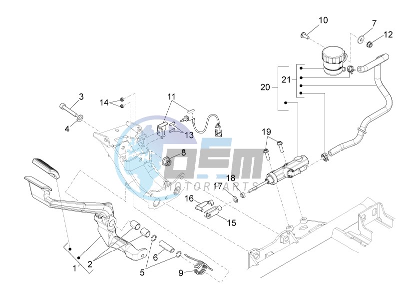 Rear master cylinder