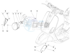 VXL 125 4T 3V drawing Front headlamps - Turn signal lamps