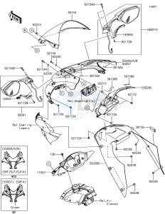 NINJA ZX-10R ZX1000SJFA XX (EU ME A(FRICA) drawing Cowling