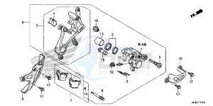 CRF250RF CRF250R Europe Direct - (ED) drawing REAR BRAKE CALIPER