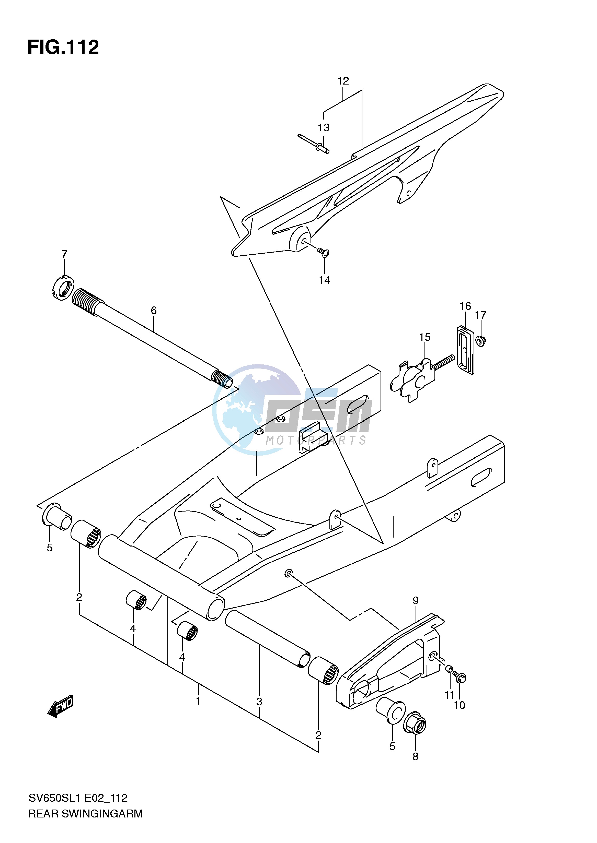 REAR SWINGING ARM (SV650SAL1 E24)