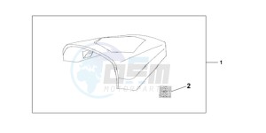 CBR125RWA Germany - (G / BLA) drawing REAR SEAT COWL - WHITE