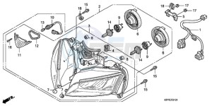 CBR125RW9 France - (F / CMF WH) drawing HEADLIGHT (CBR125RW7/RW9/RWA)