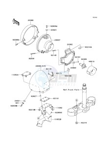 VN 1600 B [VULCAN 1600 MEAN STREAK] (B6F-B8FA) B8FA drawing HEADLIGHT-- S- -