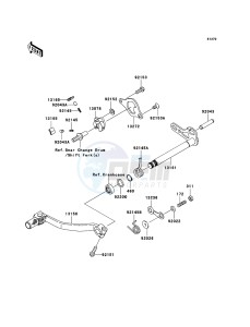 KX250F KX250YBF EU drawing Gear Change Mechanism