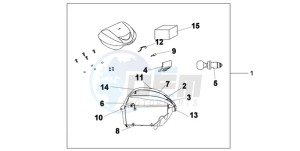 SH300AR9 UK - (E / ABS MKH SPC) drawing TOP BOX 35 L PEARL MONTANA BLUE