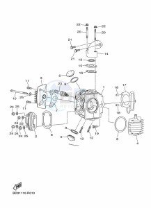 YFM90R (BD3J) drawing CYLINDER HEAD