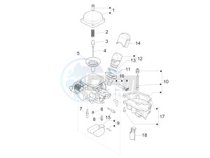 Liberty 125 4t ptt (SL) SL drawing Carburetors components