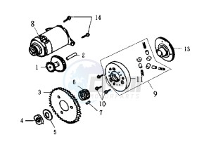 EURO MX EU2 - 150 cc drawing STARTING CLUTCH