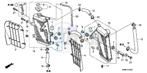 CRF250RB CRF250R ED drawing RADIATOR