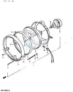 GSX1100 (Z-D) drawing HEADLAMP (GSX1100Z EZ D ED XD EXD)